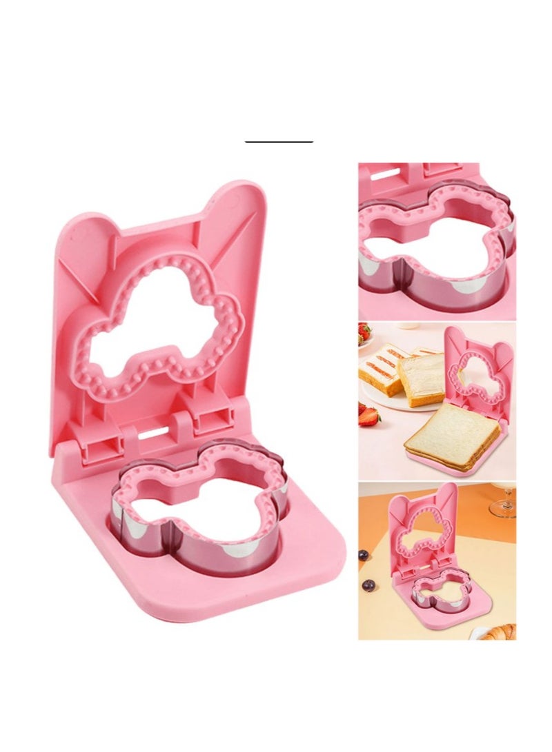 صانعة ساندويتشات من قطعتين، قطاعات ساندويتشات لوجبة غداء الأطفال، مجموعة قاطعة ومانعة للتسرب لوجبة إفطار بدون قشرة رائعة للأطفال الأولاد والبنات وعلبة الغداء وصندوق بينتو - Image 5