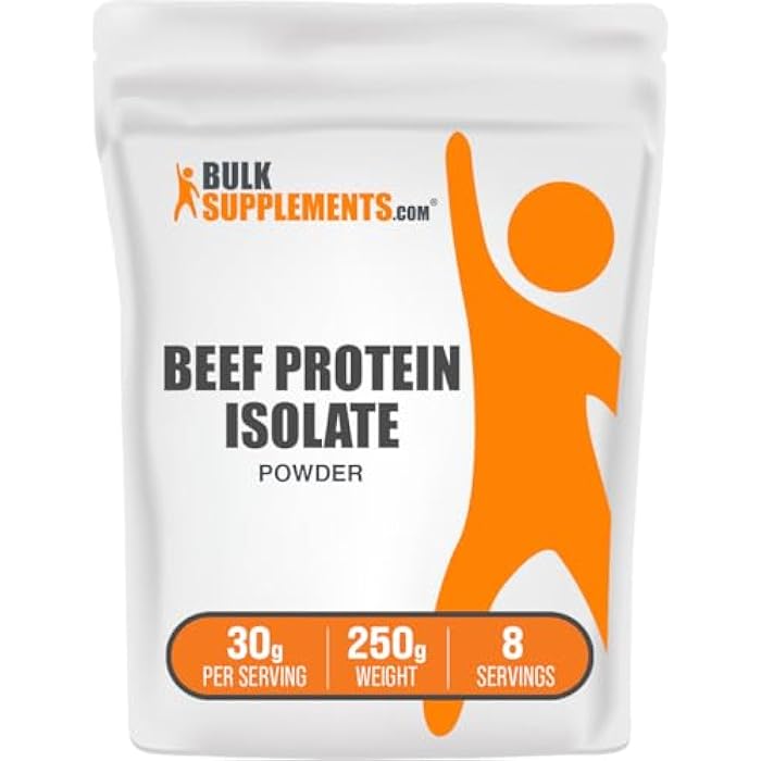 BulkSupplements.com Beef Protein Isolate Powder - Lactose Free Protein Powder, Beef Protein Powder - Unflavored & Gluten Free, 30g per Serving, 250g (8.8 oz) (Pack of 1) - Image 1