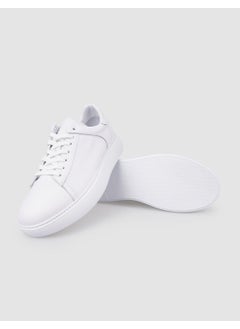 Harrow 100% Genuine Leather White Lace-Up Men's Sneakers  - Image 4