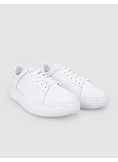 Harrow 100% Genuine Leather White Lace-Up Men's Sneakers  - Image 2