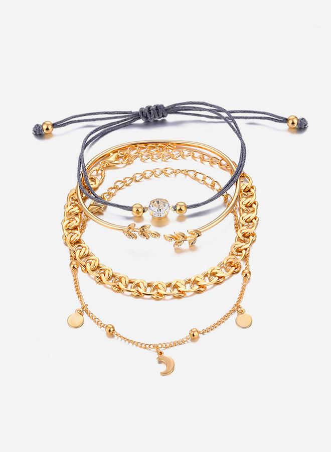 Styli Set of 4 - Assorted Bracelet with Leaf Accent