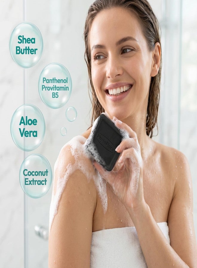Phytoflora African Black Soap Gift Set 125g - Black Soap Bar for Face, Body & Hair + Free Exfoliating Mitt & Soap Dish - Helps Dark Spots & Even Tone, Shea, Cocoa & Pro-Vitamin B5 - Image 4