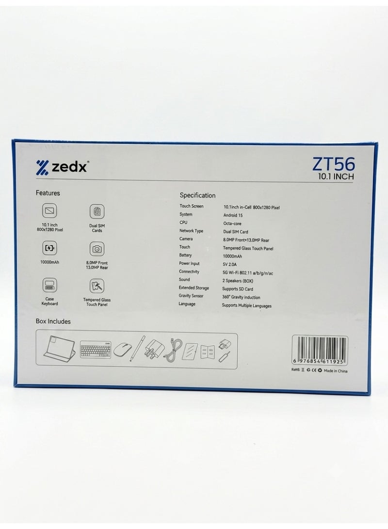 ZEDX ZT56 Tablet 10.1 Inch 12GB RAM 512GB ROM Android 15 With Keyboard Grey - Image 2