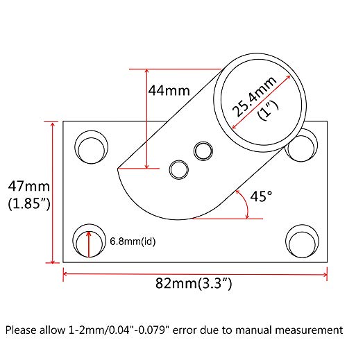 NRC&XRC Boat Hand Rail Fitting-45 Degree 1 inch Rectangular Base-Marine 316 Stainless Steel usd by Boats/Awning - Image 3