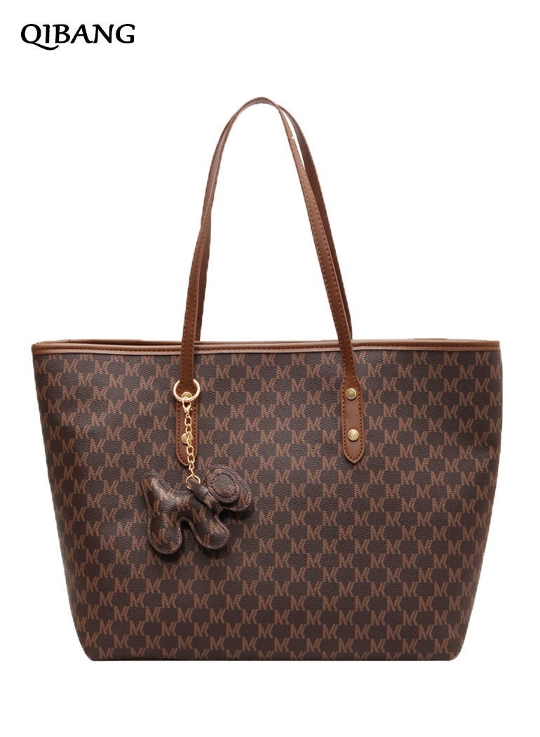 QIBANG 2026 Tote Bag for Women Stylish Handbag Faux Leather Shoulder Bag for Work School Dating - Image 1