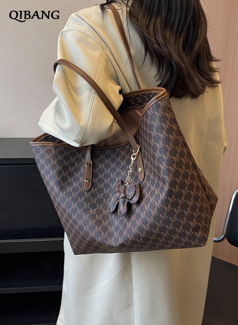 QIBANG 2026 Tote Bag for Women Stylish Handbag Faux Leather Shoulder Bag for Work School Dating - Image 3