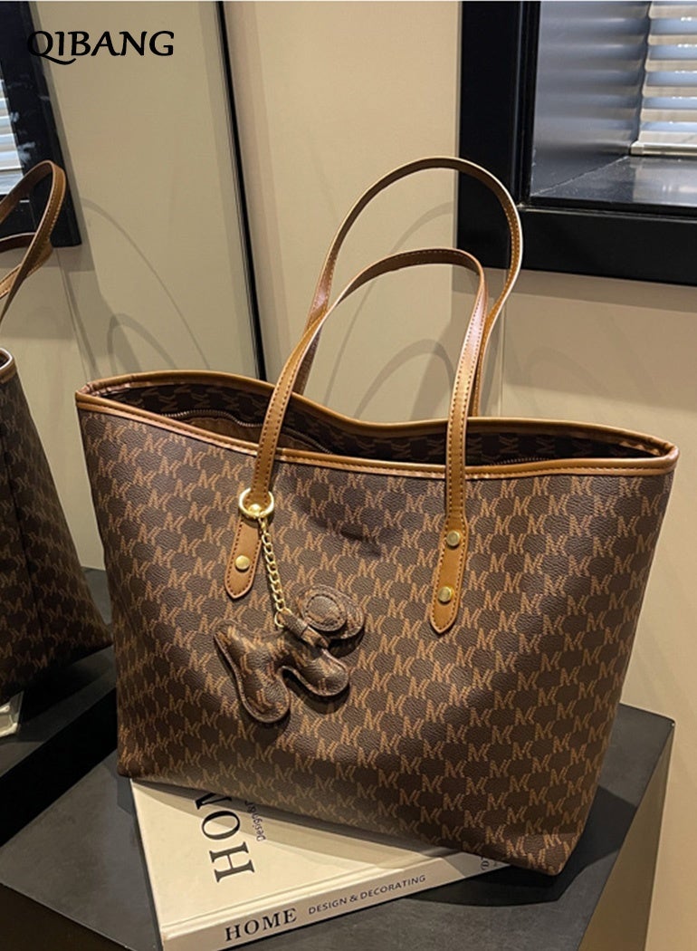 QIBANG 2026 Tote Bag for Women Stylish Handbag Faux Leather Shoulder Bag for Work School Dating - Image 4