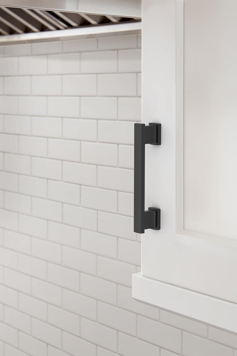 Amerock 10Bx37091Mb | Matte Black Cabinet Pull | 3-3/4 Inch (96Mm) Center-To-Center | 10 Pack | Triomphe | Furniture Hardware - Image 2
