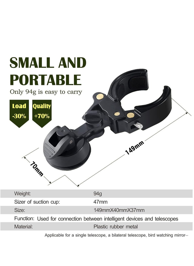 SYOSI - Telescope Phone Adapter, Mobile Device Holder, Work for Spotting Scope, Telescope, Microscope, Monocular, Binocular, for iPhone, Samsung, Record Nature and The World (Suction Cup) - Image 1