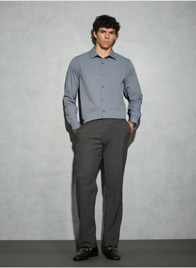 Technosport Technosport Solid Spread Collar Regular Fit Shirt  - Image 5