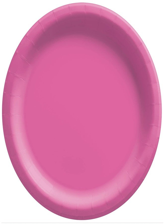 Amscan Bright Pink Disposable Paper Plates - 6.75'' Dessert Plates Disposable, Pack of 20 Small Cake Plates - Perfect Party Plates for Birthdays, Weddings, Baby Showers and more