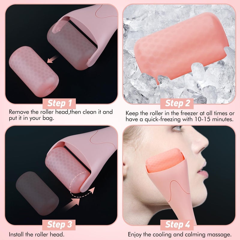 Fronnor Ice Roller for Face,Eyes,Women Gifts Idea,Therapeutic Cooling to Tighten Brighten Complexion and Reduce Wrinkles,Massager Under Eye Puffiness,Migraine and Pain Relidf (Pink) - Image 5