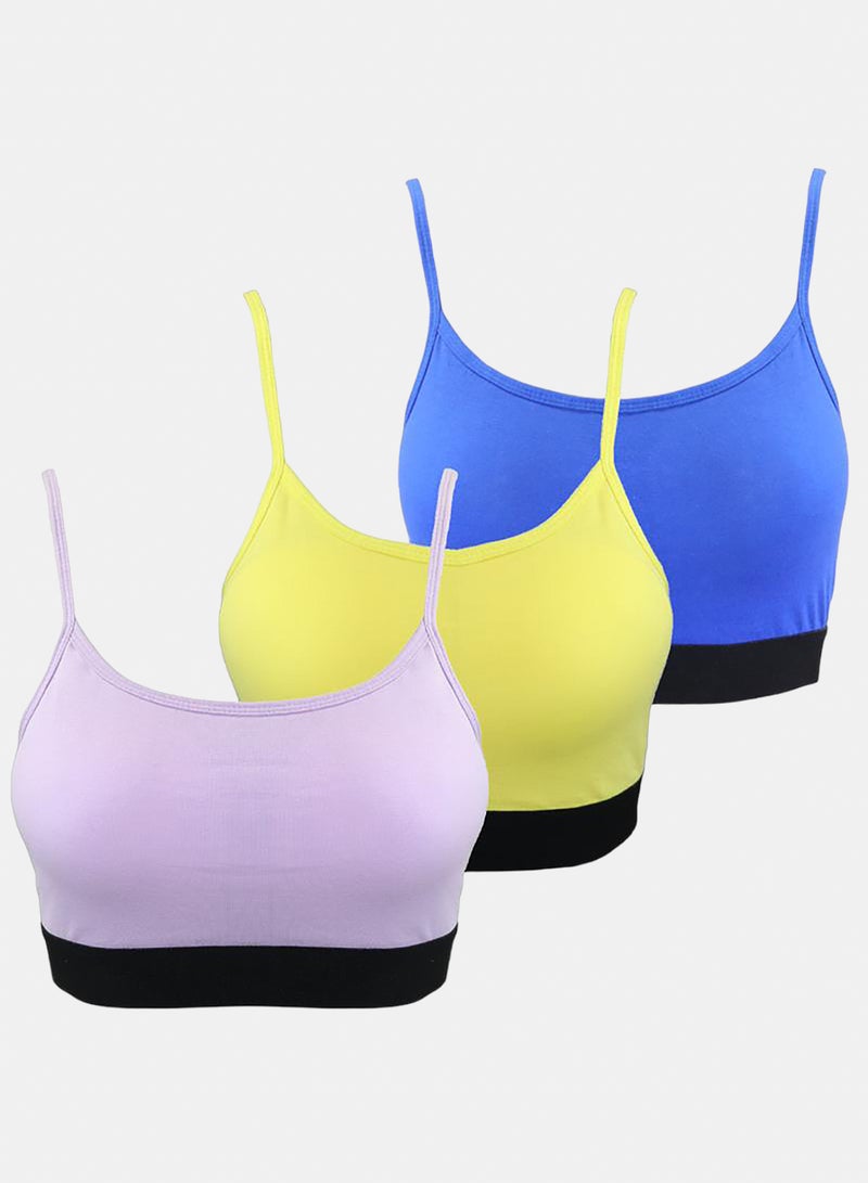 Lasso Cotton Set Of 3 Pieces Soft Bra Padded Support Comfort Active - Image 1