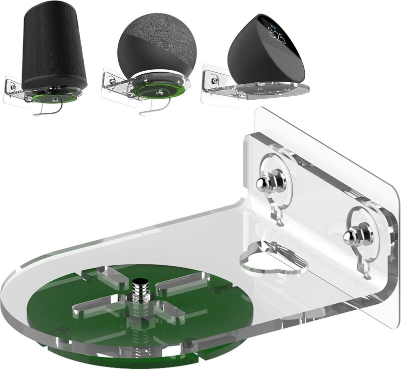Alloery Universal Wall Speaker Mount for Echo Spot, Surround Sound Holder Bracket Compatible with Echo 4th Gen Dot 4th 5th Gen Echo Pop Home Mini and Sonos Era100 Small Speaker(Transparent) - Image 1