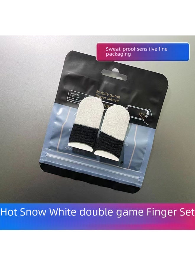 Wireless Hand Travel Finger Sleeve 24 Needle Silver Fiber Ultra-thin Anti-sweat Double Fight Bear Silver Cloth Chicken Game Finger Sleeve-Product Color:Carbon Fiber All Blue - Image 4