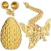 Olee Odee 3D Printed Dragon Eggs with Articulated Fly Dragon Inside Collectible Figurines Fidget Toy for Adults Kids Birthday Easter Christmas White Elephant Gifts for Friends ColleaguesGold M size - Image 2