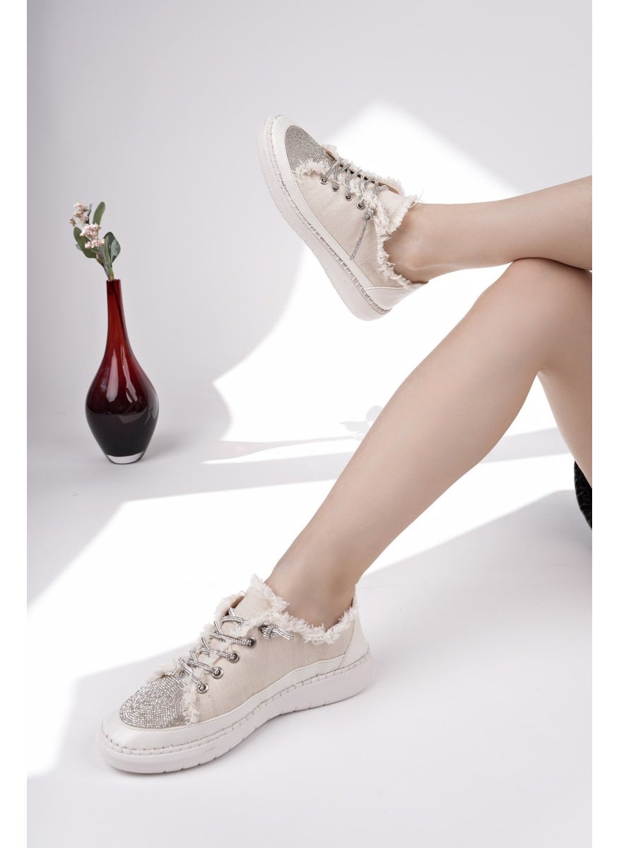muggo Damsel Lace-Up Stoned Women's Casual Denim Sneaker Sports Shoes  - Image 4