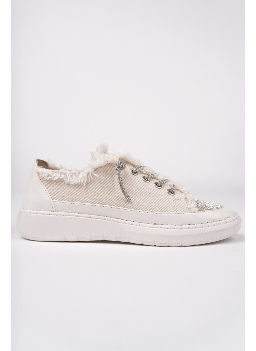 muggo Damsel Lace-Up Stoned Women's Casual Denim Sneaker Sports Shoes  - Image 3