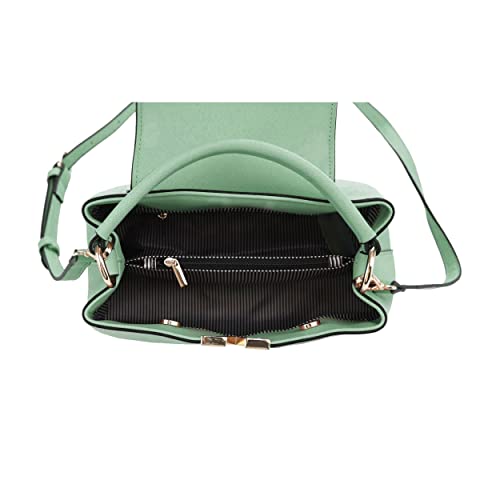 EVVE Women's Small Satchel Bag Classic Top Handle Purses Fashion Crossbody Handbags with Shoulder Strap | MINT - Image 5
