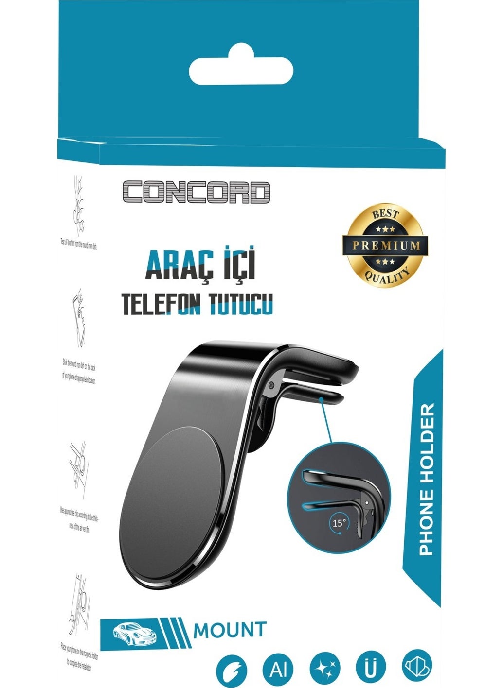 CONCORD CH-112 Magnetic Metal Grid Type Phone Holder  - Image 3
