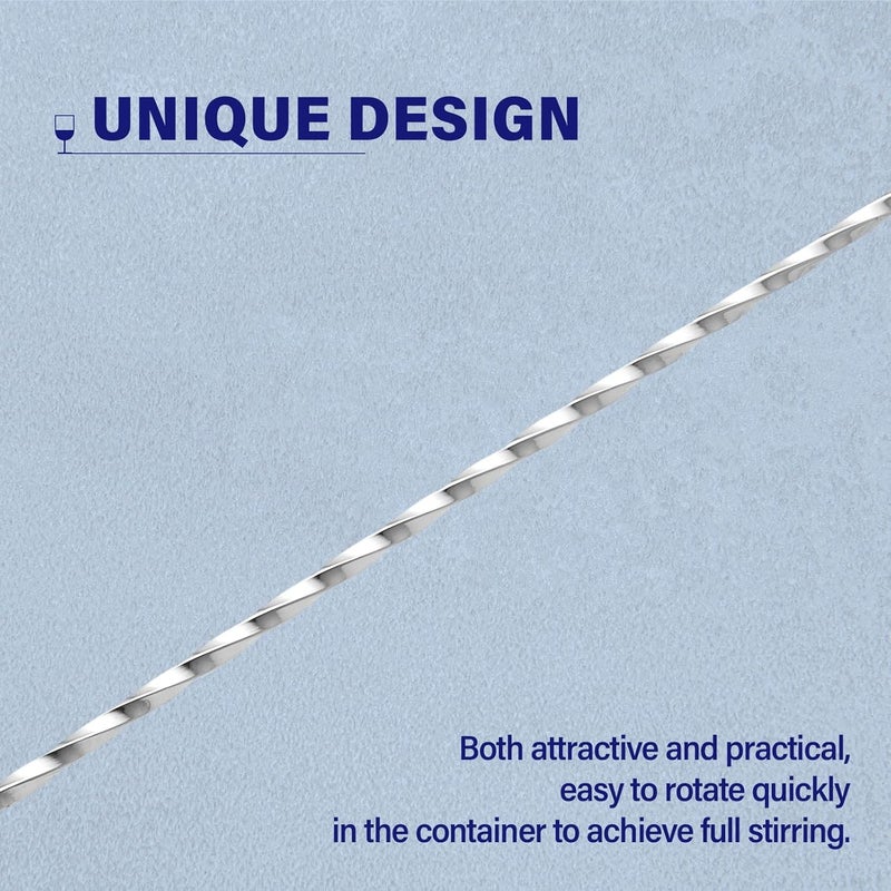 Briout Bar Spoon Cocktail Mixing Stirrers for Drink, Stainless Steel 12 Inches Long Handle, Silver 2 Pieces - Image 4