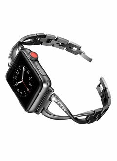 KASTWAVE Stainless Steel Metal Diamond X-shape Bracelet Watch Band for Apple Watch 4 Iwatch SE Series, Adjustable Replacement Strap Wristband Jewelry Accessory  - Image 1