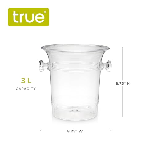 True Clear Acrylic Ice Bucket with Handles, 3-Liter Capacity, Durable Wine and Champagne Bucket, Perfect Ice Buckets for Parties, BBQs, Weddings, Picnics, Holidays, Outdoors, 8.75" x 8.25", Set of 1 - Image 3
