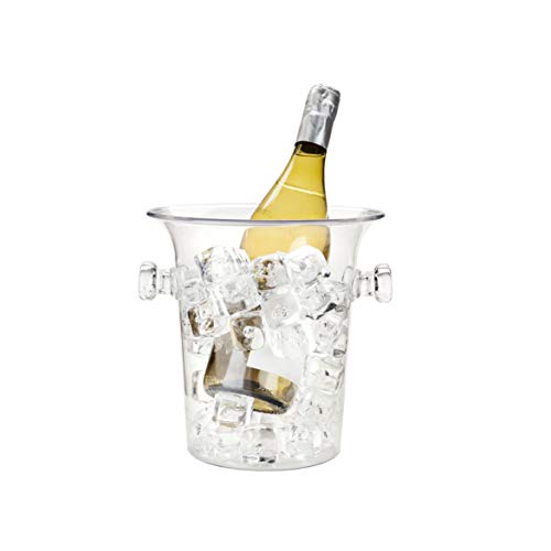 True Clear Acrylic Ice Bucket with Handles, 3-Liter Capacity, Durable Wine and Champagne Bucket, Perfect Ice Buckets for Parties, BBQs, Weddings, Picnics, Holidays, Outdoors, 8.75" x 8.25", Set of 1 - Image 1