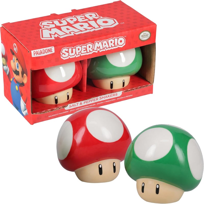 Paladone Super Mario Brothers Mushroom Salt and Pepper Shakers - Image 1
