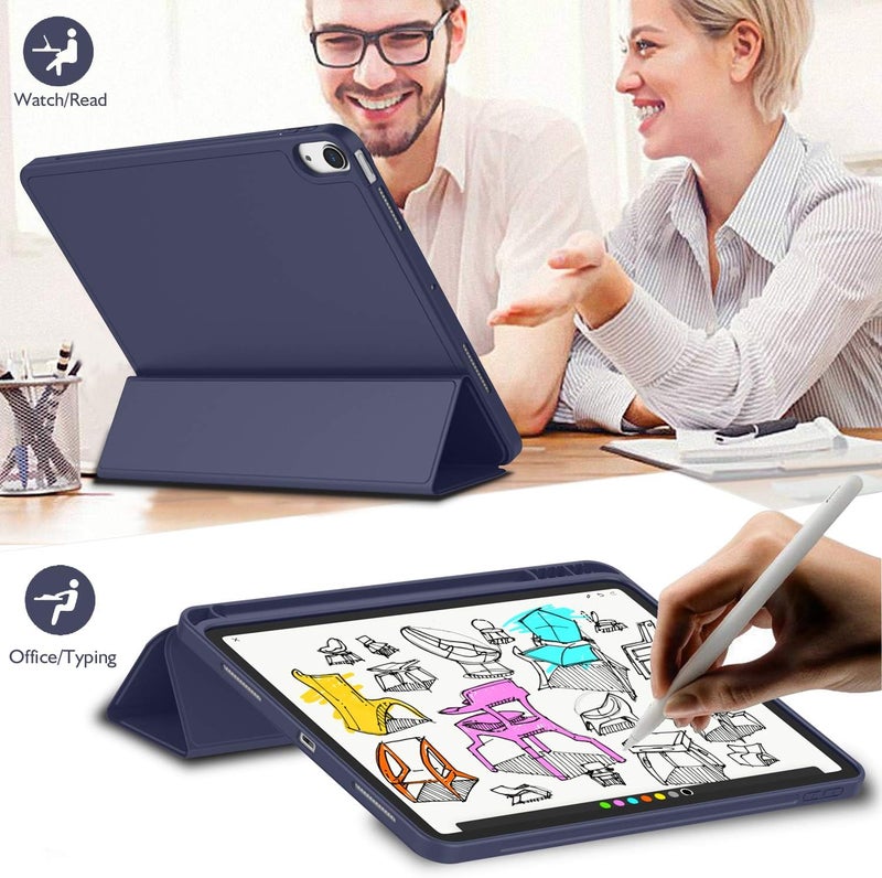 iMieet iPad Air 11 Inch Case M3(2025) / M2 (2024), iPad Air 5th/4th Generation Case 2022/2020 10.9 Inch with Pencil Holder,Trifold Stand Smart Case with Soft TPU Back(Dark Blue) - Image 5