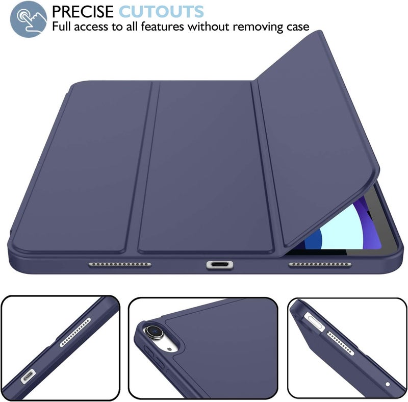 iMieet iPad Air 11 Inch Case M3(2025) / M2 (2024), iPad Air 5th/4th Generation Case 2022/2020 10.9 Inch with Pencil Holder,Trifold Stand Smart Case with Soft TPU Back(Dark Blue) - Image 4
