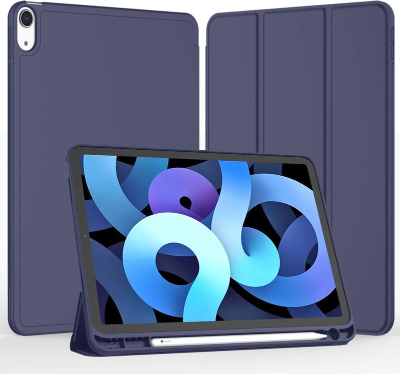 iMieet iPad Air 11 Inch Case M3(2025) / M2 (2024), iPad Air 5th/4th Generation Case 2022/2020 10.9 Inch with Pencil Holder,Trifold Stand Smart Case with Soft TPU Back(Dark Blue) - Image 2