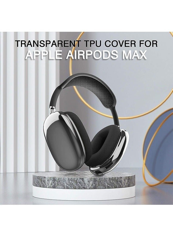 غطاء حافظة لجهاز Apple AirPods Max، غطاء حماية كامل لسماعات الرأس من السيليكون المضاد للخدش، ملحقات غطاء واقي سماعة الرأس (شفاف) - Image 3