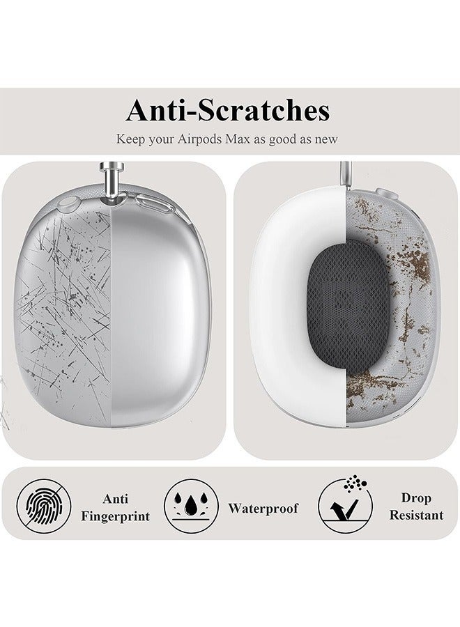 غطاء حافظة لجهاز Apple AirPods Max، غطاء حماية كامل لسماعات الرأس من السيليكون المضاد للخدش، ملحقات غطاء واقي سماعة الرأس (شفاف) - Image 2