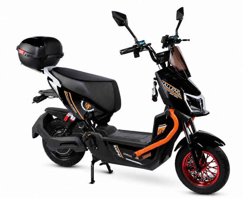 Challenger Motorcycle-shaped scooter with a storage box - 60V 20,000Ah lithium battery - 1500W motor - Colored rims - Image 1