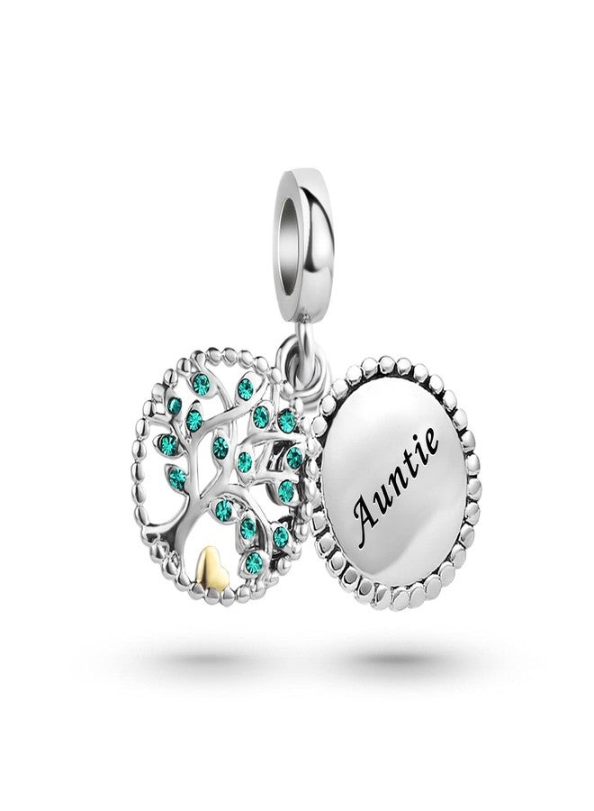 KunBead Aunt Auntie Family Tree Dangle Bead Charms Birthday Gifts from Niece for Women - Image 1