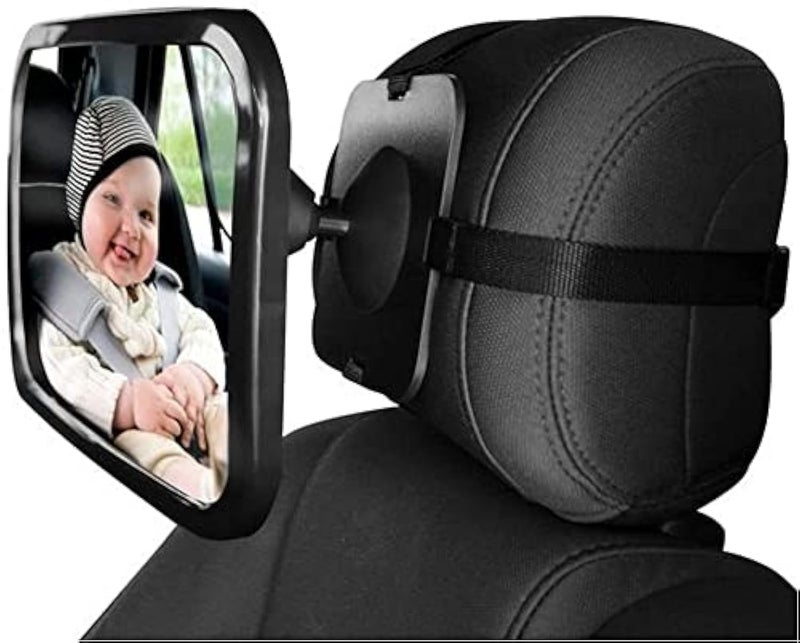 Dorart Rear Facing Baby View Mirror for Child Safety Car Seat - Crystal Clear Reflection via Crash-tested & Shatterproof Convex Mirror - Image 1