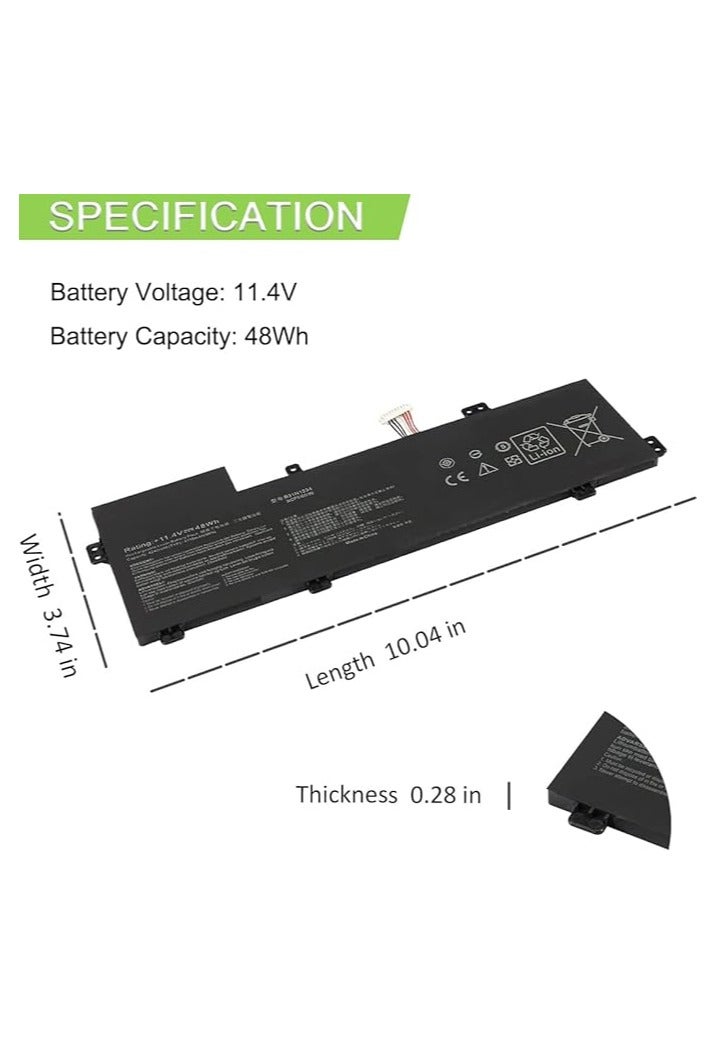 Terabyte 11.4V 48Wh B31N1534 B31BN9H Replacement Laptop Battery for Asus Zenbook U5000 UX510UX UX510UW Series - Image 2