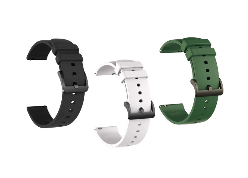 IIK COLLECTION 22mm Metal Strap and Silicone Strap for Smart Watches| combo pack of strap Compatible with Noise, Boat Xtend, Pebble, Boat, Boat Flash, Noise Color fit,Ultra Smart Watch & All Watches - Image 1
