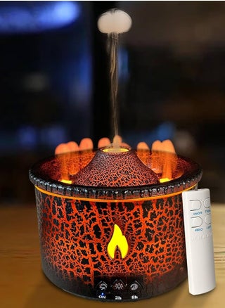Volcano Essential Oil Diffuser 300ML Steam Humidifier with Remote Control, Flame Volcano Mist Mode, Auto Shut Off, Flame Diffusers for Home Bedroom - pzsku/ZA403D7F1D436764B7B7EZ/45/_/1713317481/2c8b7e14-6456-47f9-931b-f1f4175ca0e2