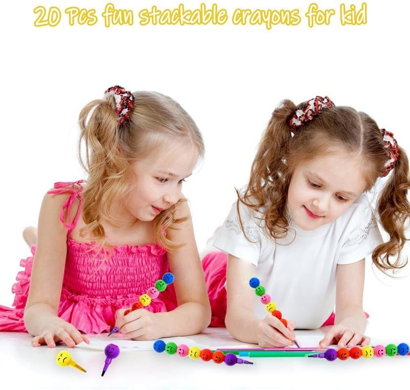 general 20Pcs Stacking Crayons for Kids,MulticolorStackables Crayon,Cute Mini Crayons for Kids Party Favors,7 Colors in One,Fun Coloring Art Drawing Home School Office Supplies,Festive Gifts,Art Supplies - Image 2