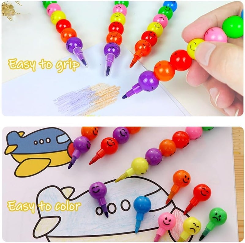 general 20Pcs Stacking Crayons for Kids,MulticolorStackables Crayon,Cute Mini Crayons for Kids Party Favors,7 Colors in One,Fun Coloring Art Drawing Home School Office Supplies,Festive Gifts,Art Supplies - Image 5