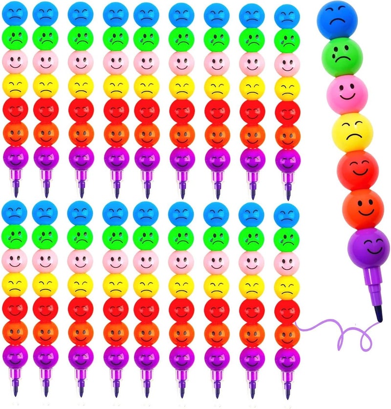 general 20Pcs Stacking Crayons for Kids,MulticolorStackables Crayon,Cute Mini Crayons for Kids Party Favors,7 Colors in One,Fun Coloring Art Drawing Home School Office Supplies,Festive Gifts,Art Supplies - Image 1
