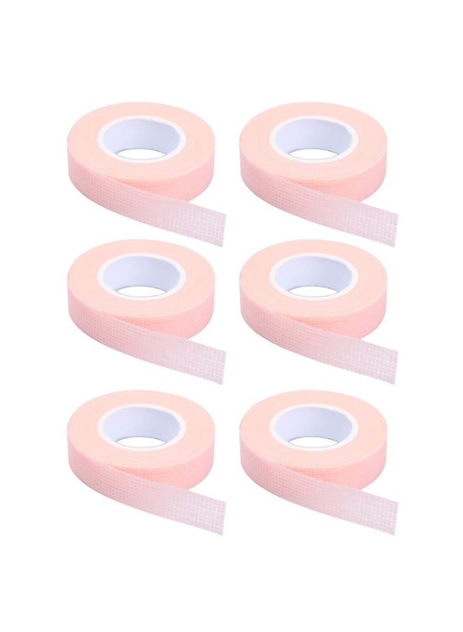JASSINS 6 Rolls Eyelash Tape, Adhesive Fabric Eyelash Extension Tape, Breathable Micropore Fabric Tape for Eyelash Extension Supplies,9 m/10 yard Each Roll (Pink) - Image 1