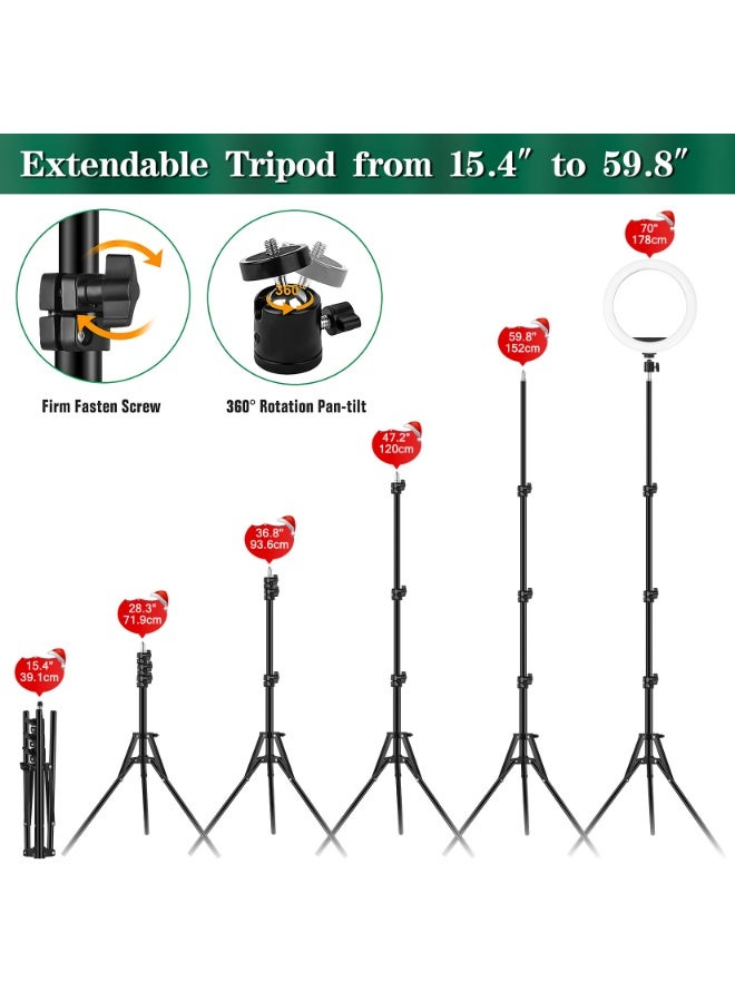 10 inch RGB LED Ring Light with Tripod Stand & Phone Holder, Dimmable for Selfie, Video & Live Streaming - Image 4