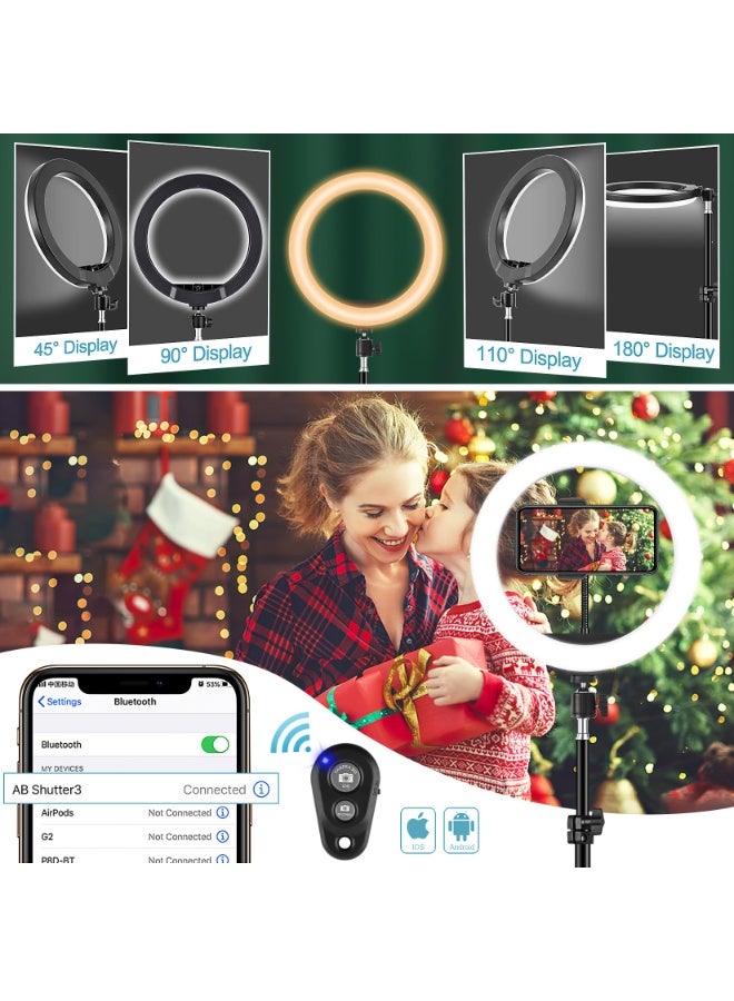 10 inch RGB LED Ring Light with Tripod Stand & Phone Holder, Dimmable for Selfie, Video & Live Streaming - Image 3