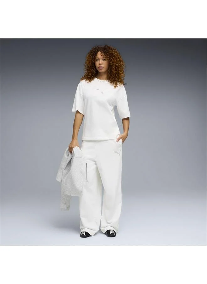 Puma PUMA White Essentials Graphics Bedazzled Oversized Tee Women for Women | Best Price UAE