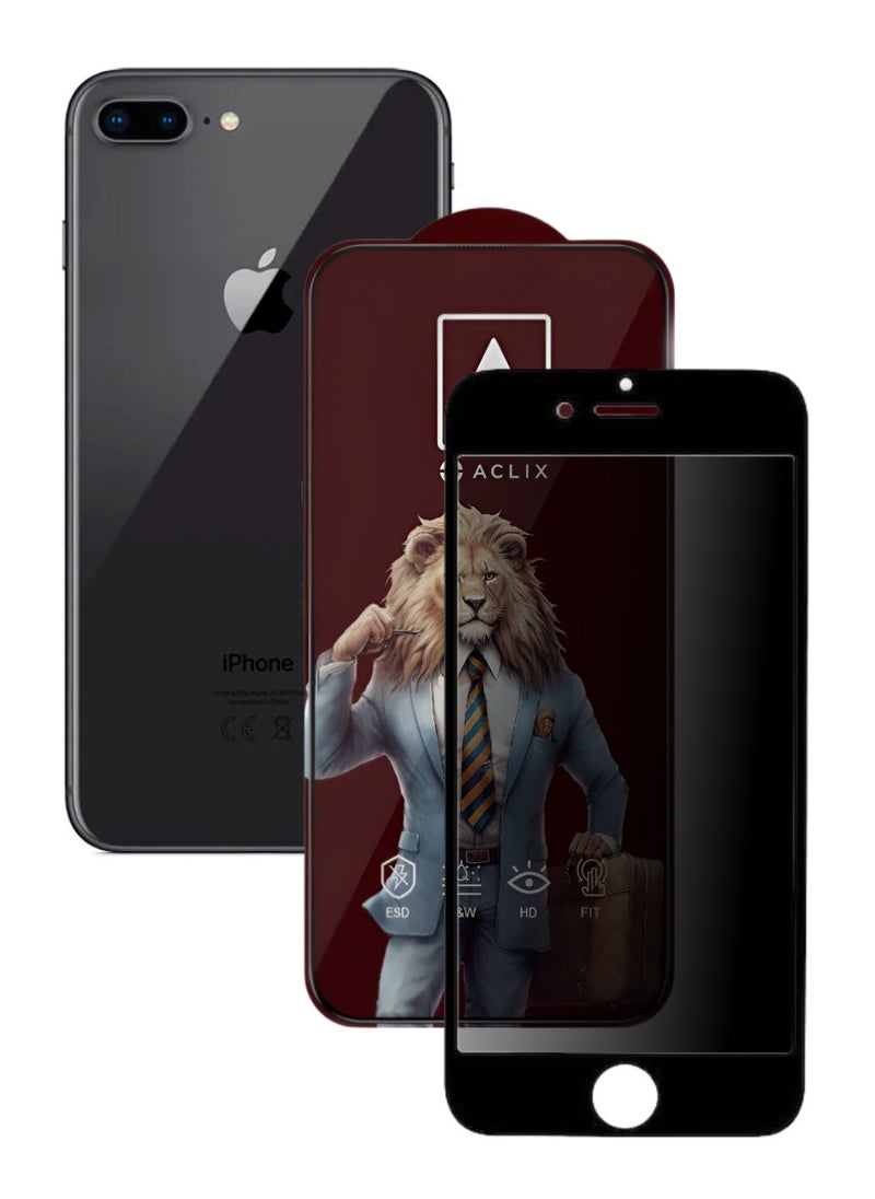 ACLIX Antistatic ESD Dustproof Premium Quality High Definition Anti-Spy Privacy Tempered Glass Screen Protector Designed For  iPhone 8 Plus - Image 1