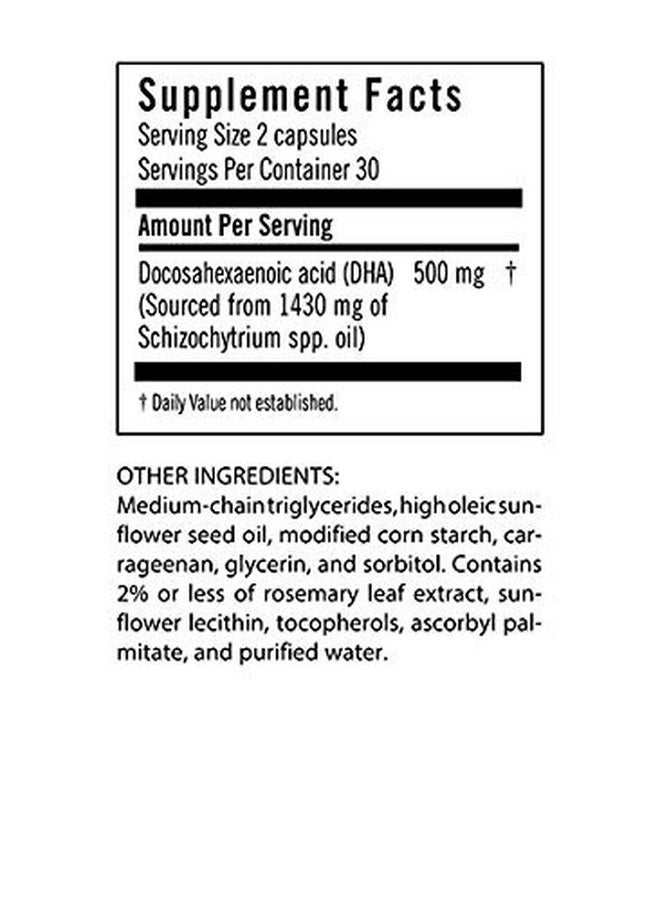 Flora Dha Vegetarian Algae Omega3S Rich Nongmo 60 Count  - Image 2