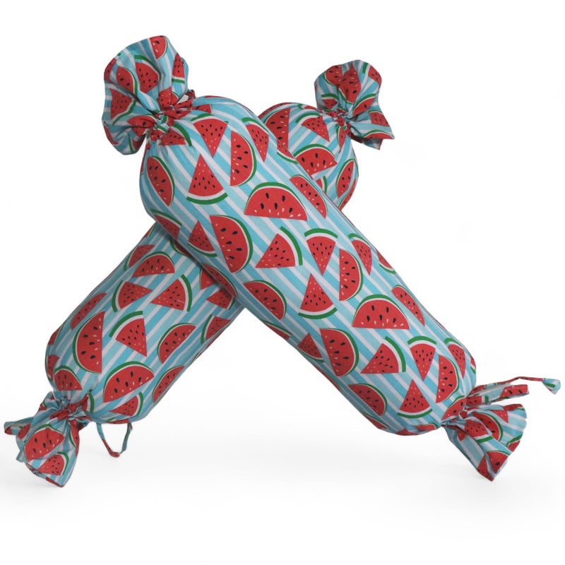 Kradyl Kroft Set of 2 Toddler Side Pillows | 100% Cotton Removable Covers | Leg and Playtime Pillows for Kids Above 12 Months (Watermelon Love) - Image 1